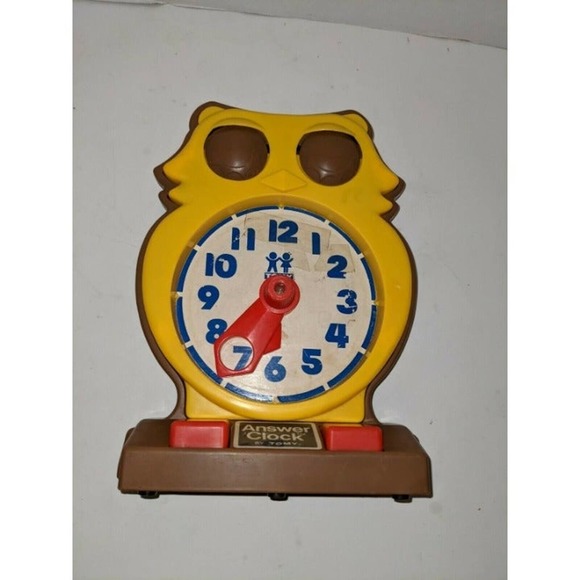 Vintage Tomy Answer Clock Toy Owl Helping with Telling Time Rare Toy Teaching - Picture 4 of 6